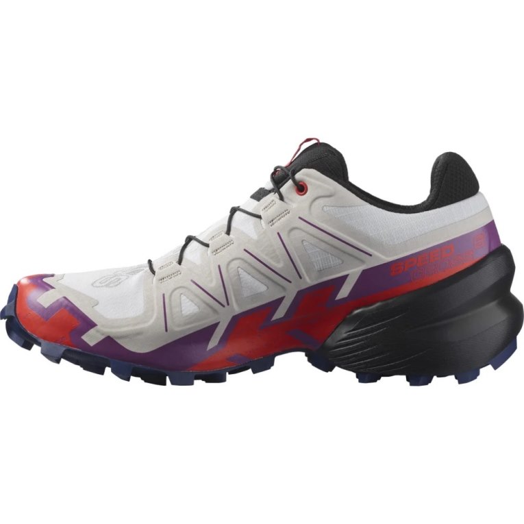 White / Red Salomon Speedcross 6 Women's Trail Running Shoes | IE DQ3680